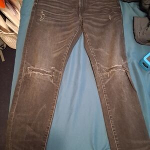 Men's Distressed Black Jeans